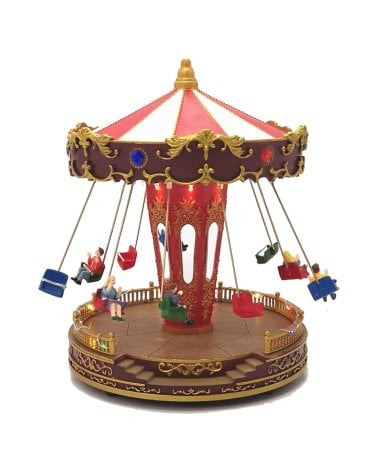 Escena Navideña Carrusel con Movimiento y Música