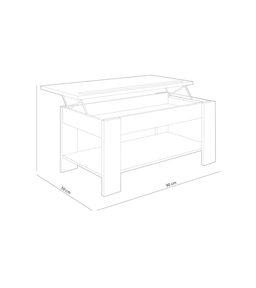Mesa de Centro con Tablero Elevable con Cristal Agueda