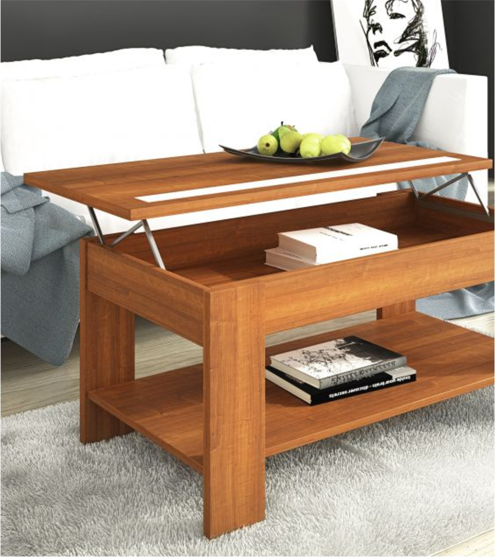 Mesa de Centro con Tablero Elevable con Cristal Agueda