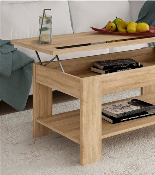Mesa de Centro con Tablero Elevable con Cristal Agueda