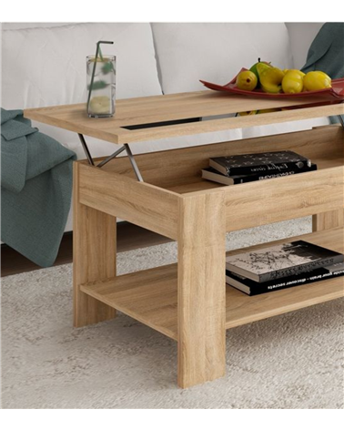 Mesa de Centro con Tablero Elevable con Cristal Agueda