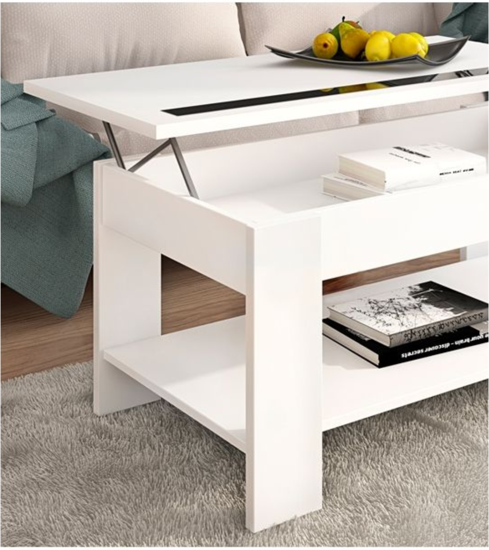 Mesa de Centro con Tablero Elevable con Cristal Agueda