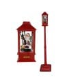 Farol Navideño Rojo con Luz, Música y Nieve