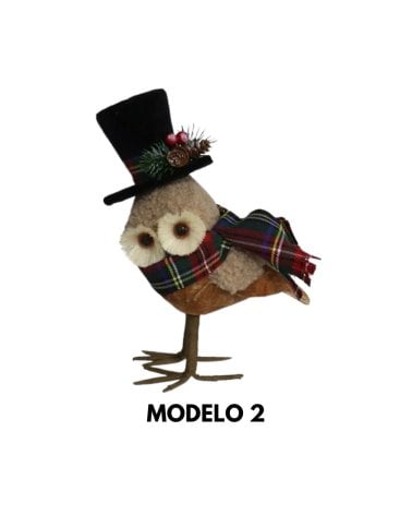 Búho con Bufanda para Decoración Navideña
