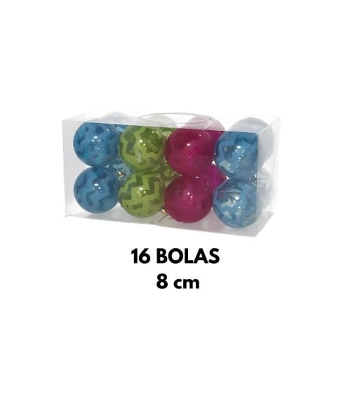 Set de 16 Bolas Neón para Árbol