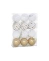 Set de 12 Bolas Blancas y Doradas para Árbol