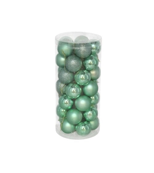 Set de Bolas Verde Claro Brillantes para Árbol