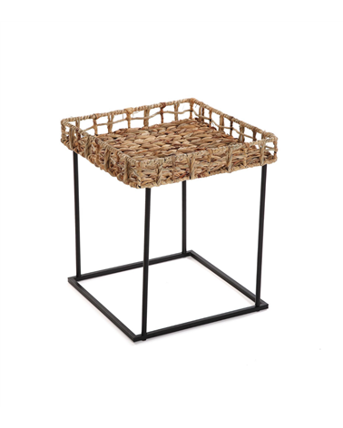 Mesa Auxiliar de Fibra Natural y Metal