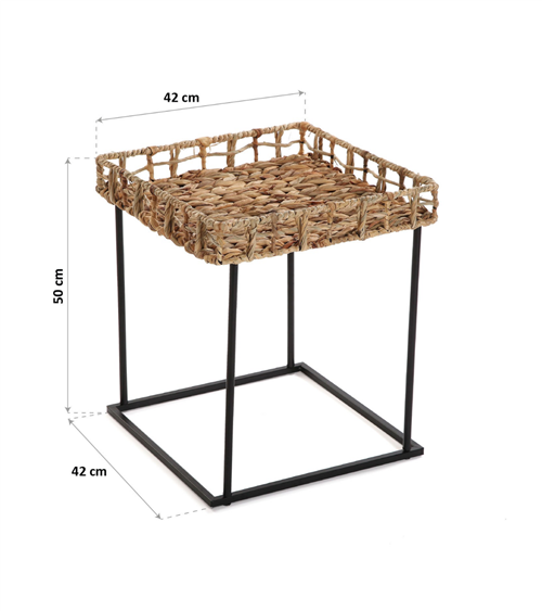 Mesa Auxiliar de Fibra Natural y Metal