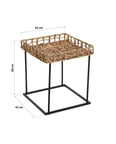 Mesa Auxiliar de Fibra Natural y Metal