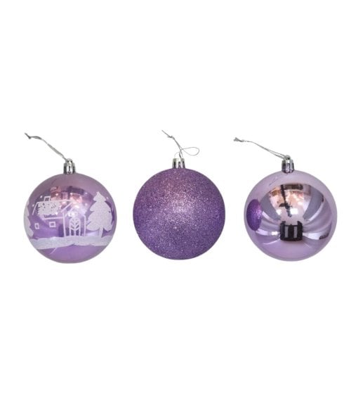 Set de 20 Bolas Brillantes con Diseño para Árbol