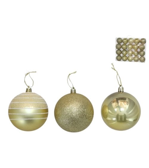 Set de 20 Bolas Brillantes con Diseño para Árbol