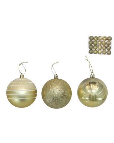 Set de 20 Bolas Brillantes con Diseño para Árbol