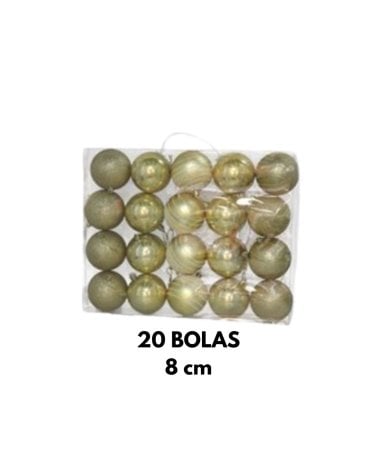 Set de 20 Bolas Brillantes con Diseño para Árbol