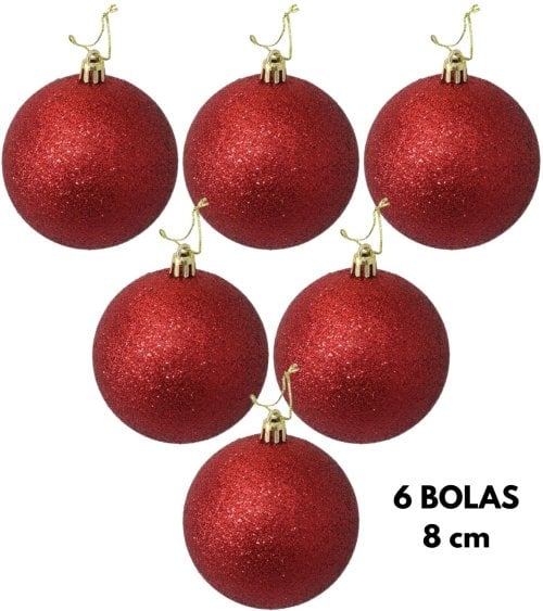 Set de Bolas con Purpurina para Árbol