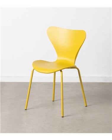 Silla de Comedor de Polipropileno y Patas de Metal de Colores