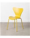 Silla de Comedor de Polipropileno y Patas de Metal de Colores