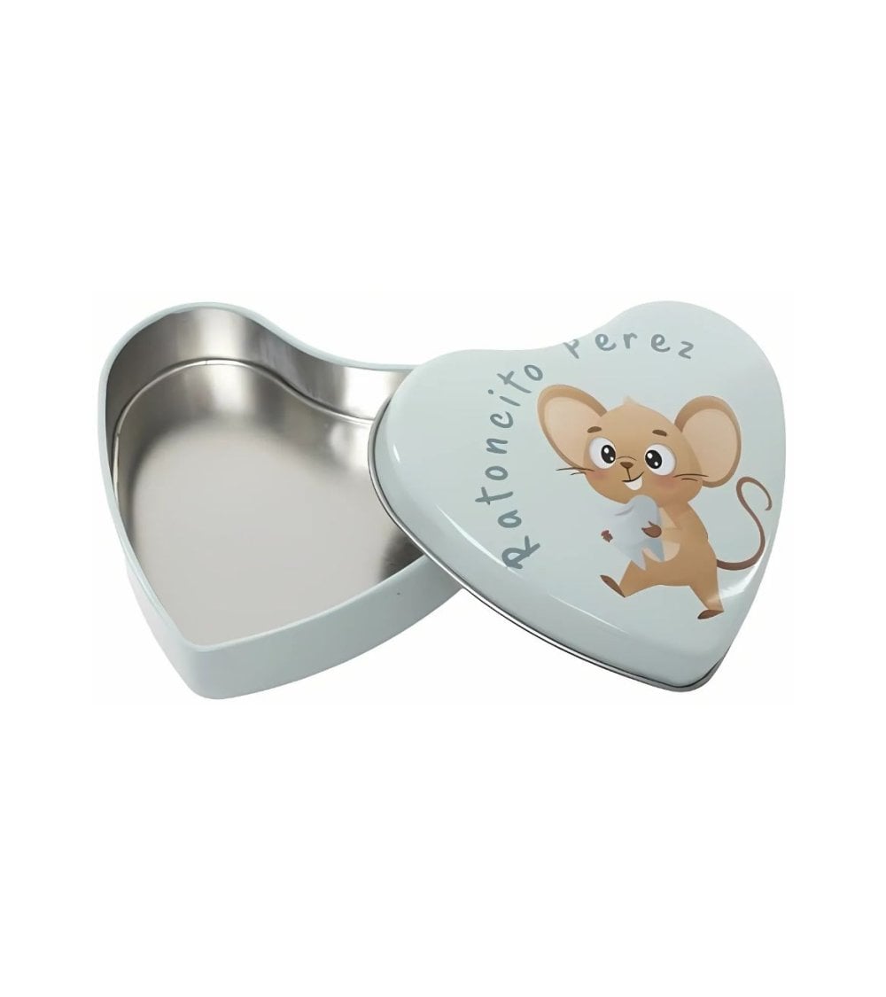 Cajita Corazón para Dientes Ratoncito Pérez de Metal