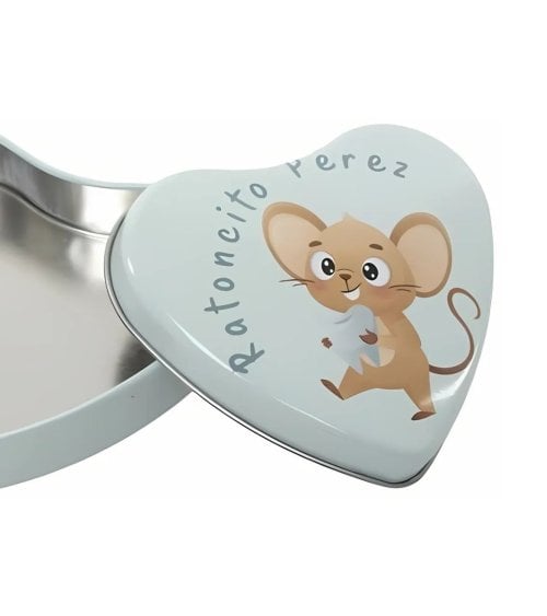 Cajita Corazón para Dientes Ratoncito Pérez de Metal