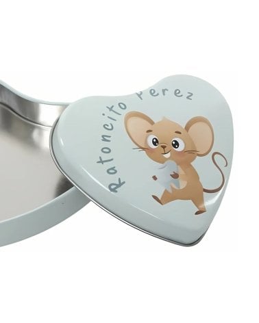 Cajita Corazón para Dientes Ratoncito Pérez de Metal