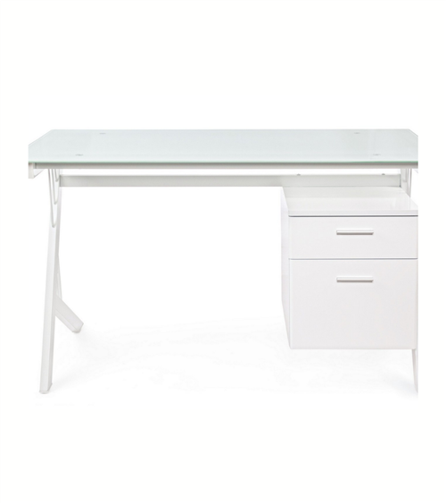 Escritorio con Cajonera y Tapa de Vidrio Scarlett