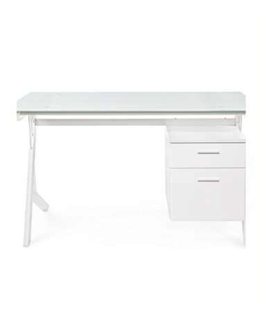 Escritorio con Cajonera y Tapa de Vidrio Scarlett