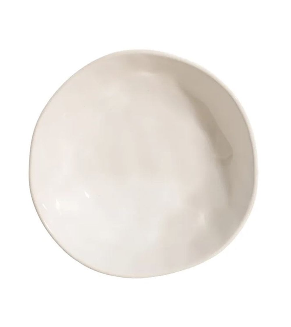 Plato Hondo en Blanco Roto en Gres Rústico