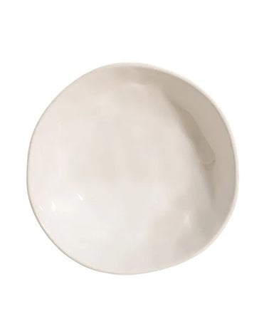 Plato Hondo en Blanco Roto en Gres Rústico