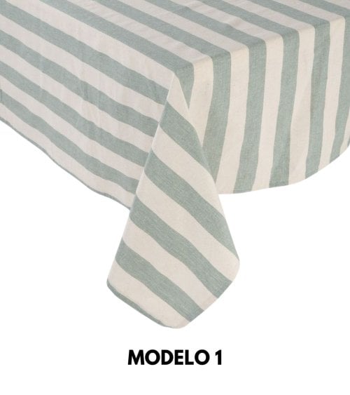 Mantel de Algodón con Patrón a Rayas