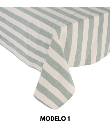 Mantel de Algodón con Patrón a Rayas