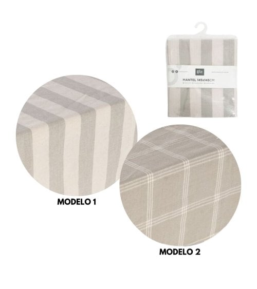 Mantel de Algodón con Patrón a Rayas