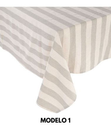 Mantel de Algodón con Patrón a Rayas