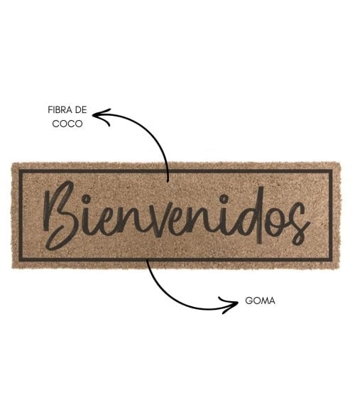 Felpudo Antideslizante Bienvenido de Fibra de Coco
