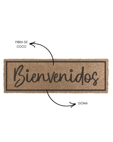 Felpudo Antideslizante Bienvenido de Fibra de Coco