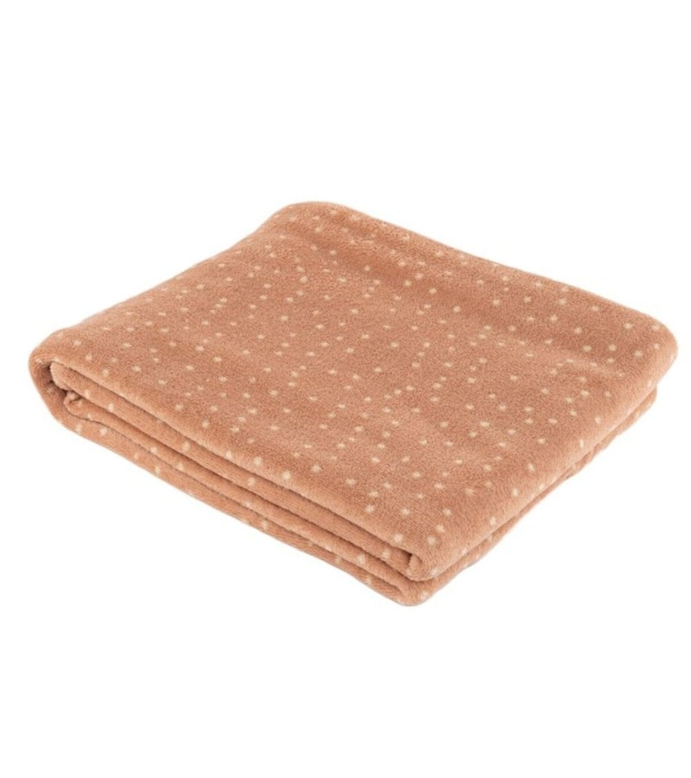 Manta Plaid de Microfibra Rosa con Puntos