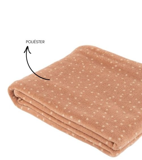 Manta Plaid de Microfibra Rosa con Puntos