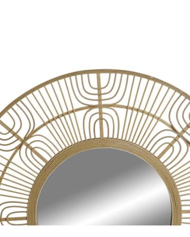 Espejo Cicular de Bambú para Decoración de Pared