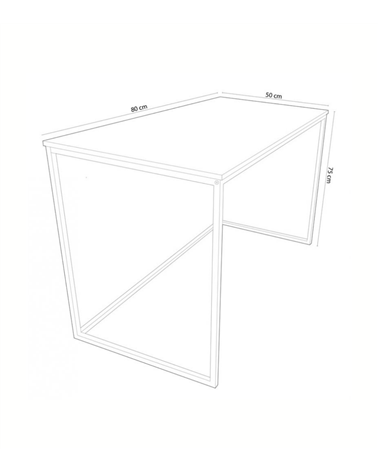 Escritorio Industrial de Madera y Metal Mia Oak de 80 cm