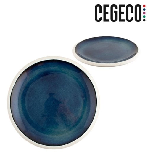 Plato Llano Azure de Porcelana