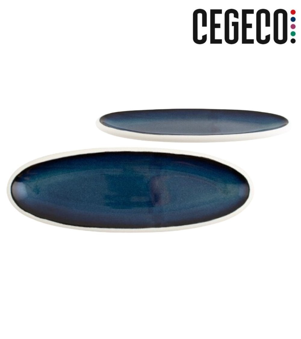 Bandeja Oval Azure de Porcelana