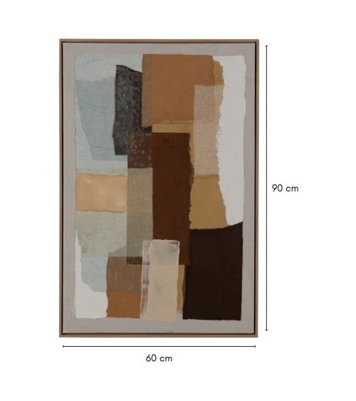 Cuadro Abstracto de Trazos Gruesos de Pintura con Textura