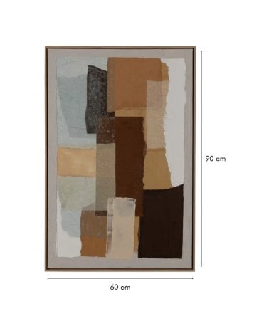 Cuadro Abstracto de Trazos Gruesos de Pintura con Textura