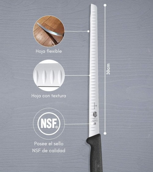 Cuchillo para Salmón Fibrox de Acero Inox