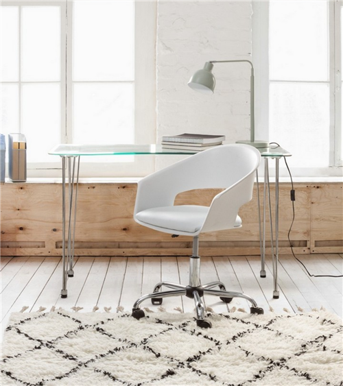 Silla de Escritorio Giratoria de Plástico Blanco Wells