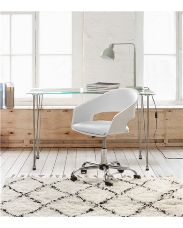 Silla de Escritorio Giratoria de Plástico Blanco Wells