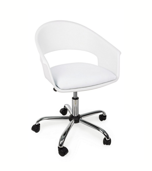 Silla de Escritorio Giratoria de Plástico Blanco Wells