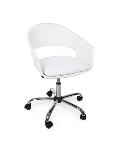Silla de Escritorio Giratoria de Plástico Blanco Wells
