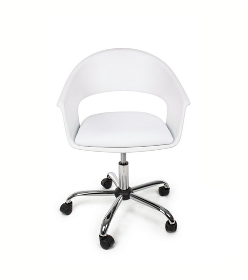 Silla de Escritorio Giratoria de Plástico Blanco Wells