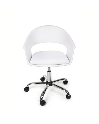 Silla de Escritorio Giratoria de Plástico Blanco Wells