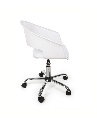 Silla de Escritorio Giratoria de Plástico Blanco Wells